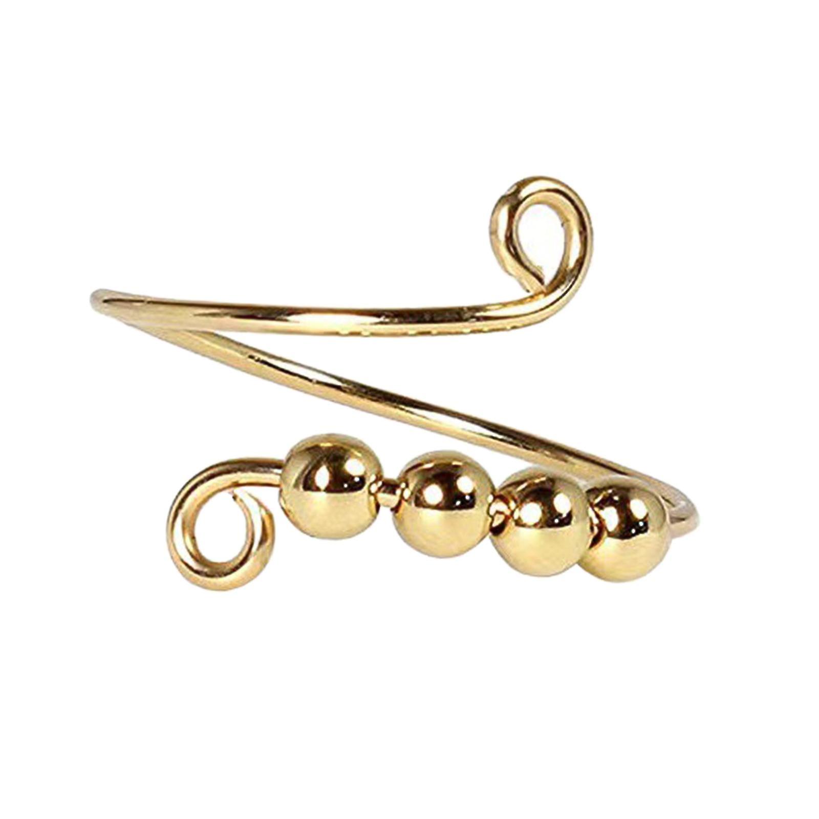 Beaded Ring Minimalism Stress Relieve Calming Ring   Bead Ring Silver