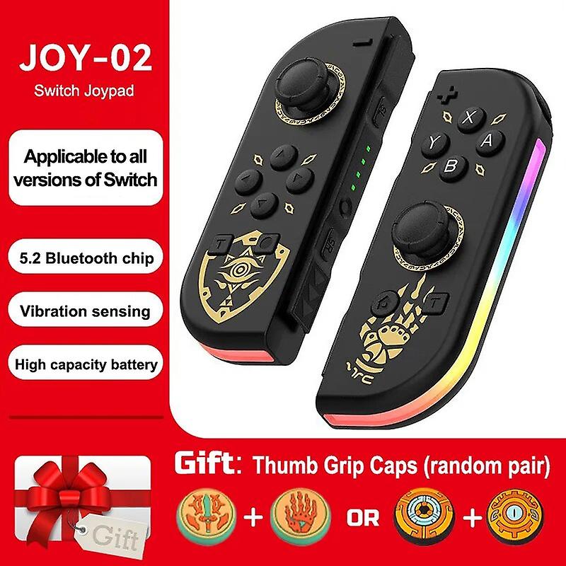 Wireless Controllers For Nintendo Switch Rgb Gamepad Support 6 Axis Gyro Wake Up Function With Thumb Grip Caps Joypad Joystick