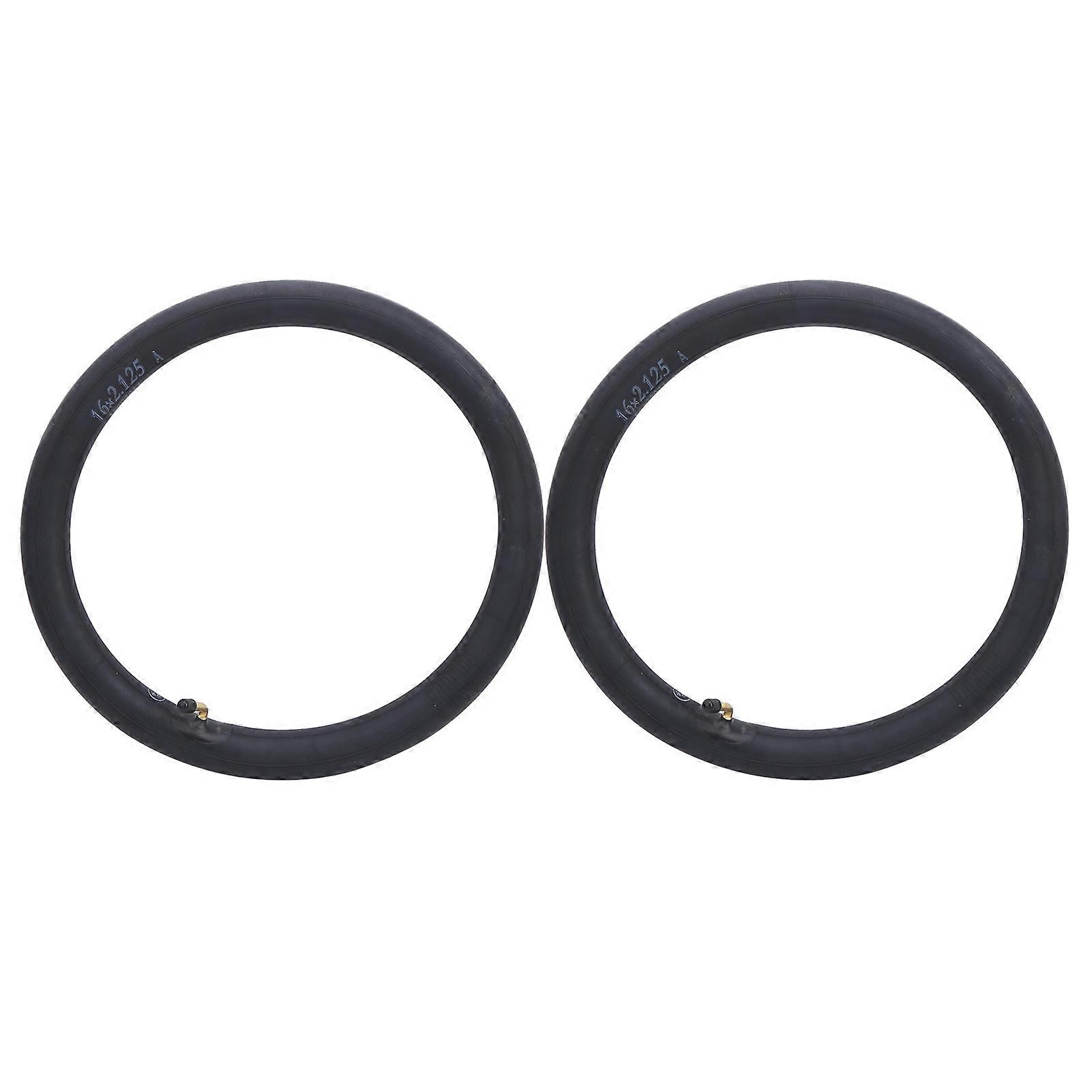 2 Pack Replacement Butyl Rubber Inner Tubes with Angled Valve for Folding Bike 16 x 2.125 Inch
