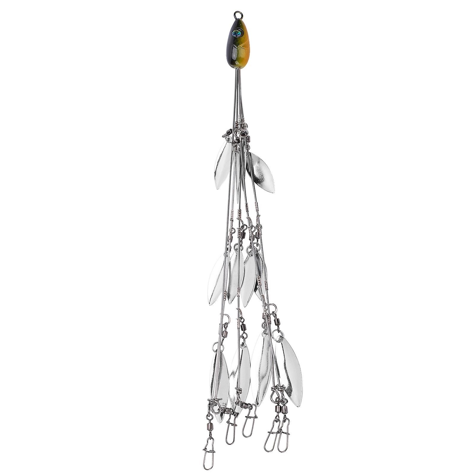 ZPSHYD Alabama Umbrella Rig, 12 Bladed Fishing Lure Fishing Multi‑Lure and Baits Rig Fishing Swimbait Lures Rig Kit Artificial Bait Set (Ink Blue)