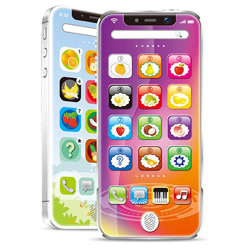Music Phone Toy Mobile English Learning Toy LED Play Cellphone with 8 Functions and Dazzling LED Lights for Baby Kids Children