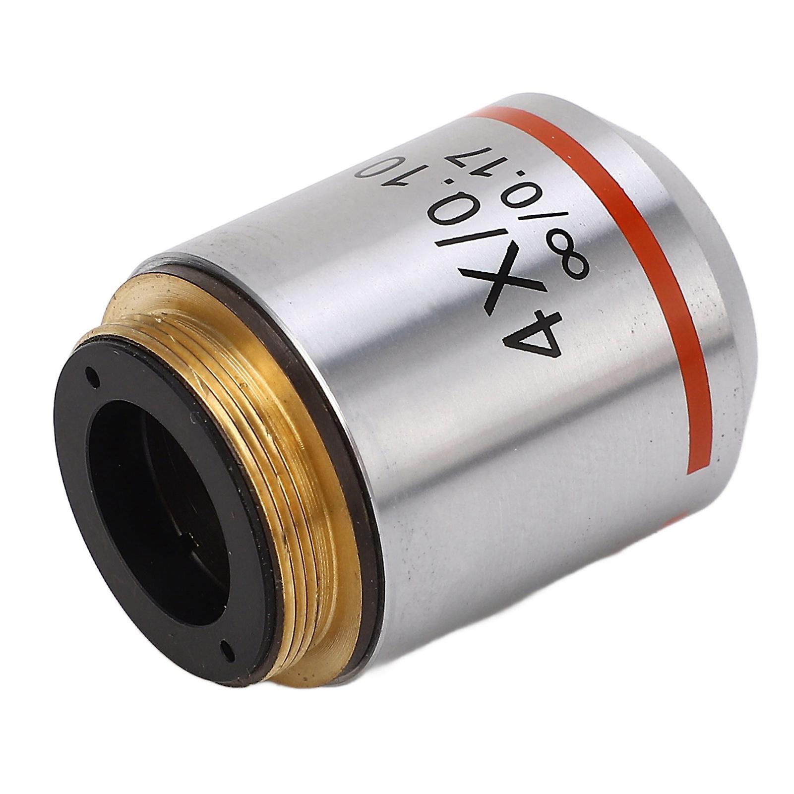 4X Objective Lens Parallel Optical Infinite Objective Replacement Microscope Accessory RMS Thread 