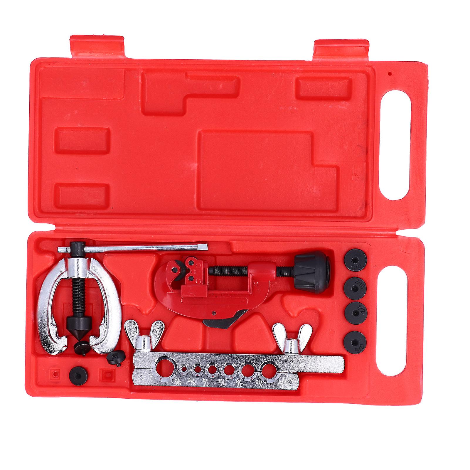 VOBOR 10pcs Pipe Flare Tool Kit Double Repair Flaring Tool Steel Universal for Vehicle Maintenance