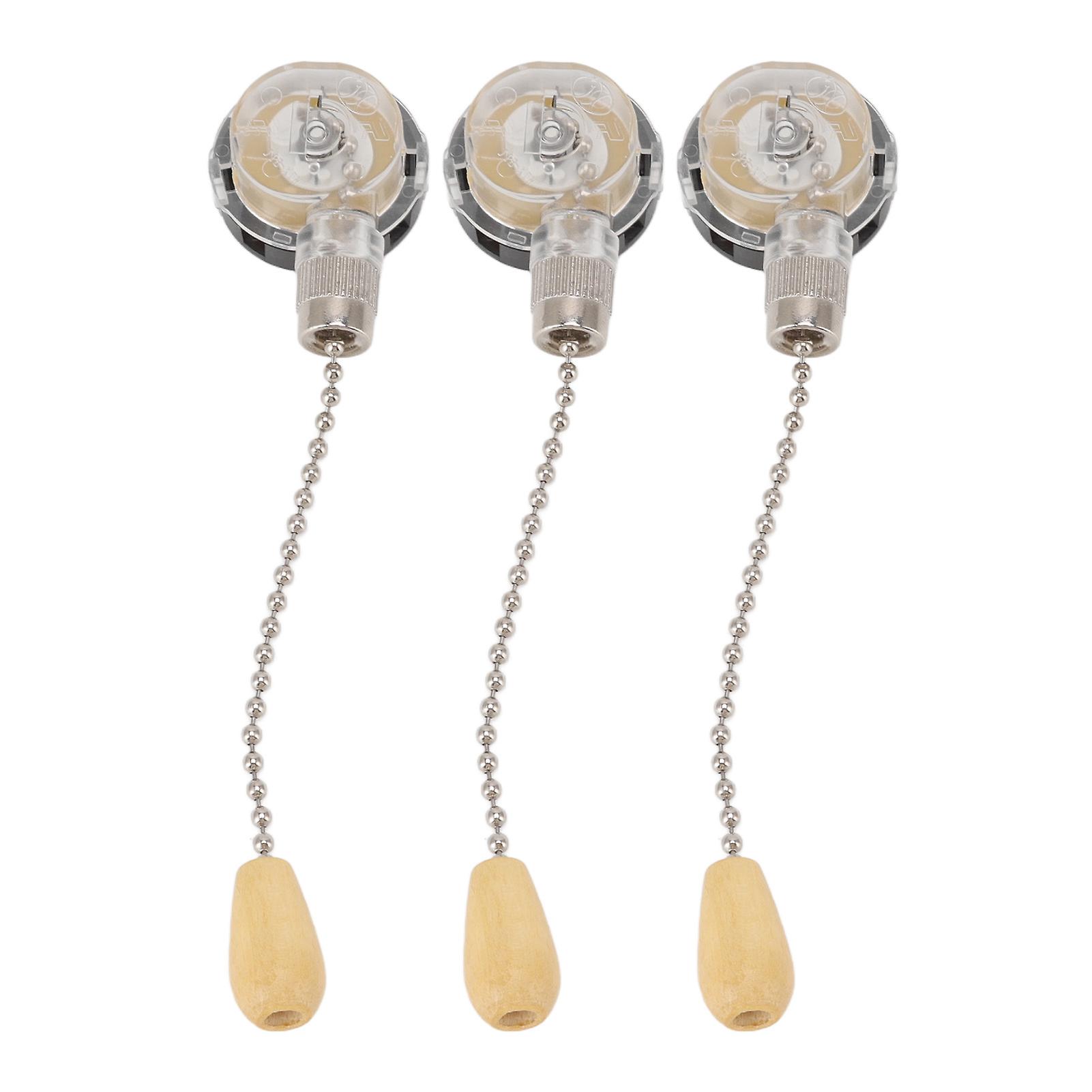 3Pcs Ceiling Fan Lamp Switch Rustproof Replacement Ceiling Light Pull Chain Switch