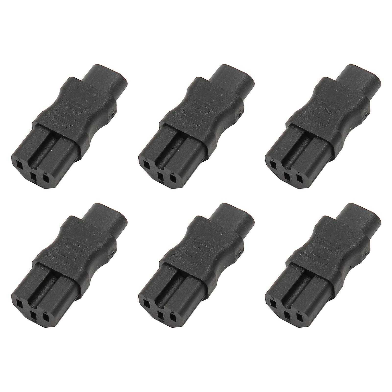 6Pcs IEC320 C8 to IEC320 C15 Power Adapter IEC320 Male C8 to Female C15 Power Socket Adapter for PDU Chassis UPS Socket