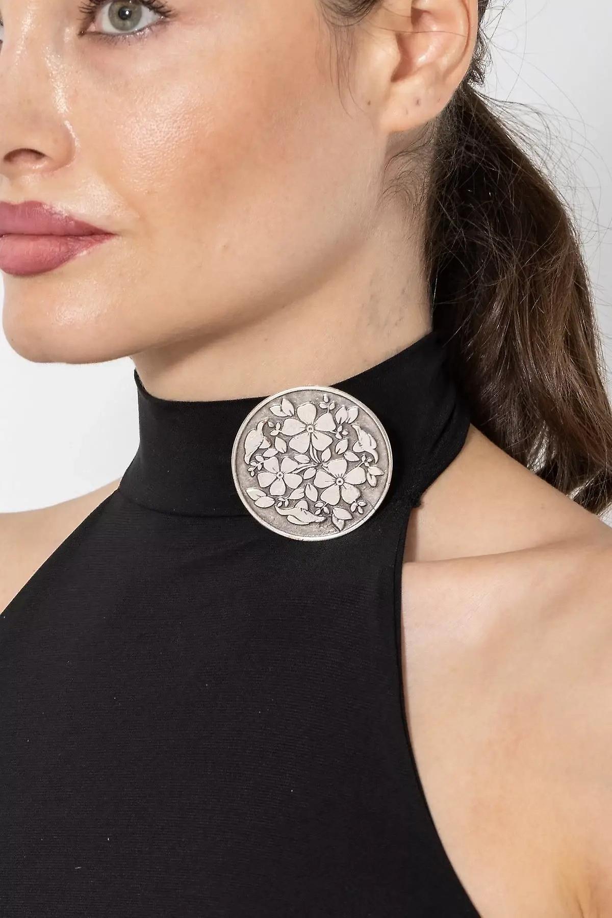 ZeyDor Flower Embossened Brooch 13010