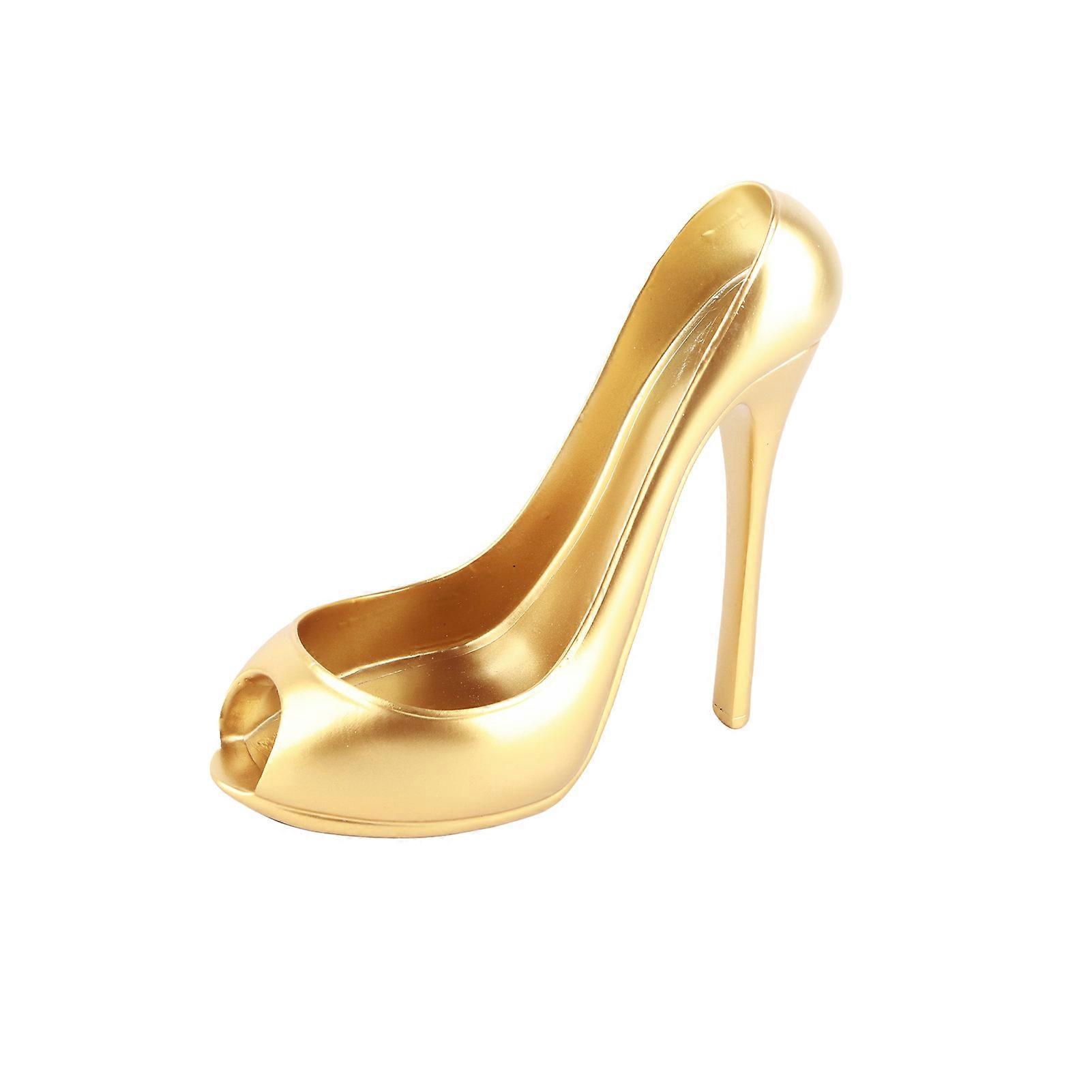 High Heel Wine Rack, Innovative Wine Rack High Heel Shoe Shape Wine Bottle Display, Home Decoration Accessories Gold White Pink(Gold)