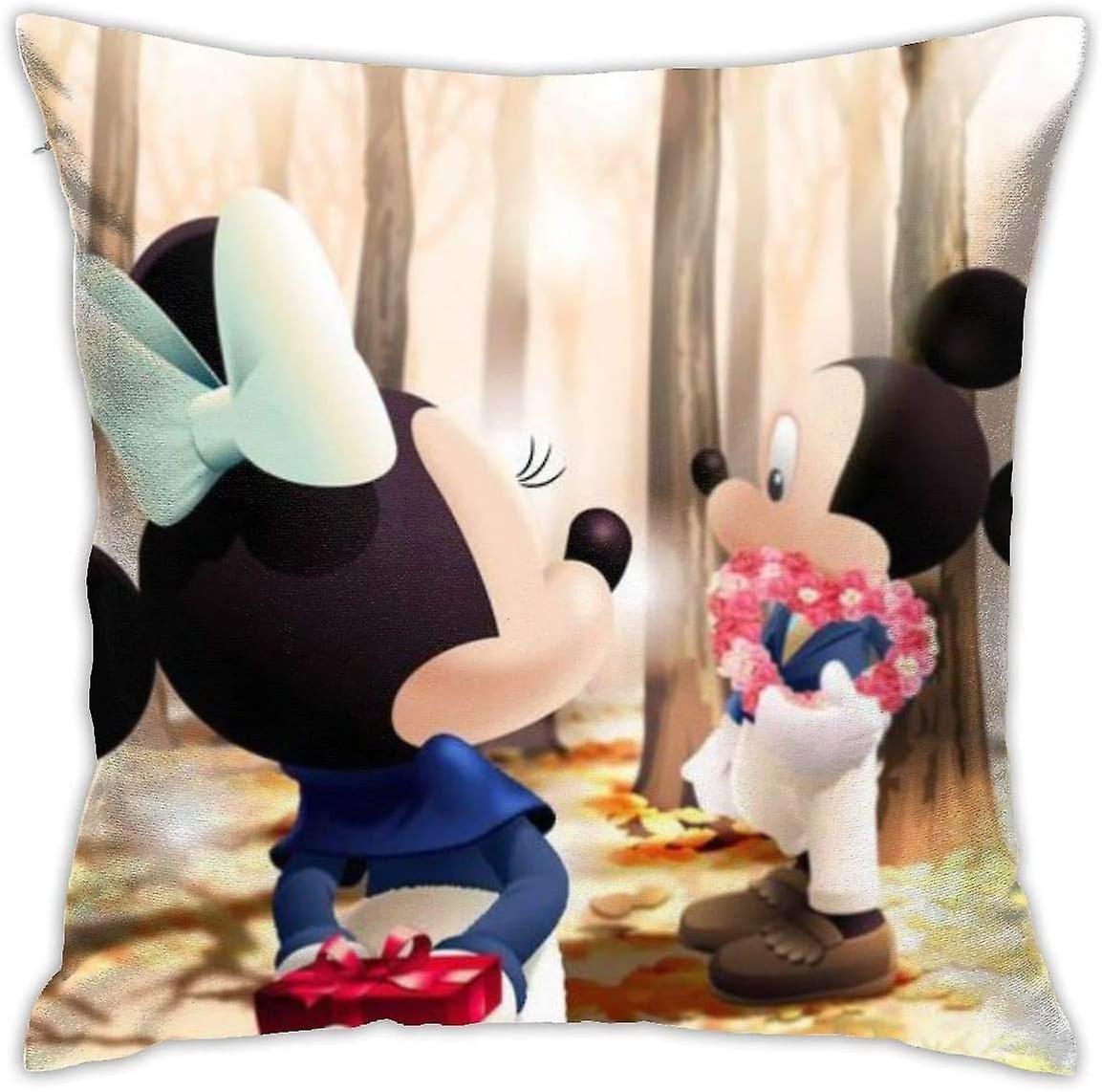 Throw Pillow Covers Sweet Mickey Mouse Pillowcase Cushion Case for Sofa Bed Chair Home Decor(18x18 Inch) AA-3213