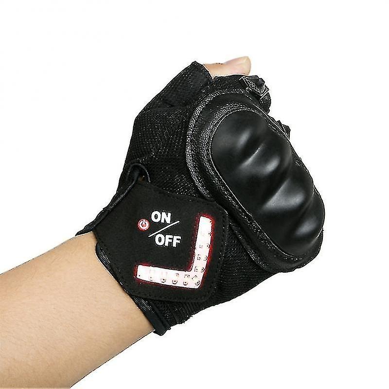 Dual Force Sensing Fahrradhandschuhe Blinker Halbfinger Handschuhe Automatische Warnung