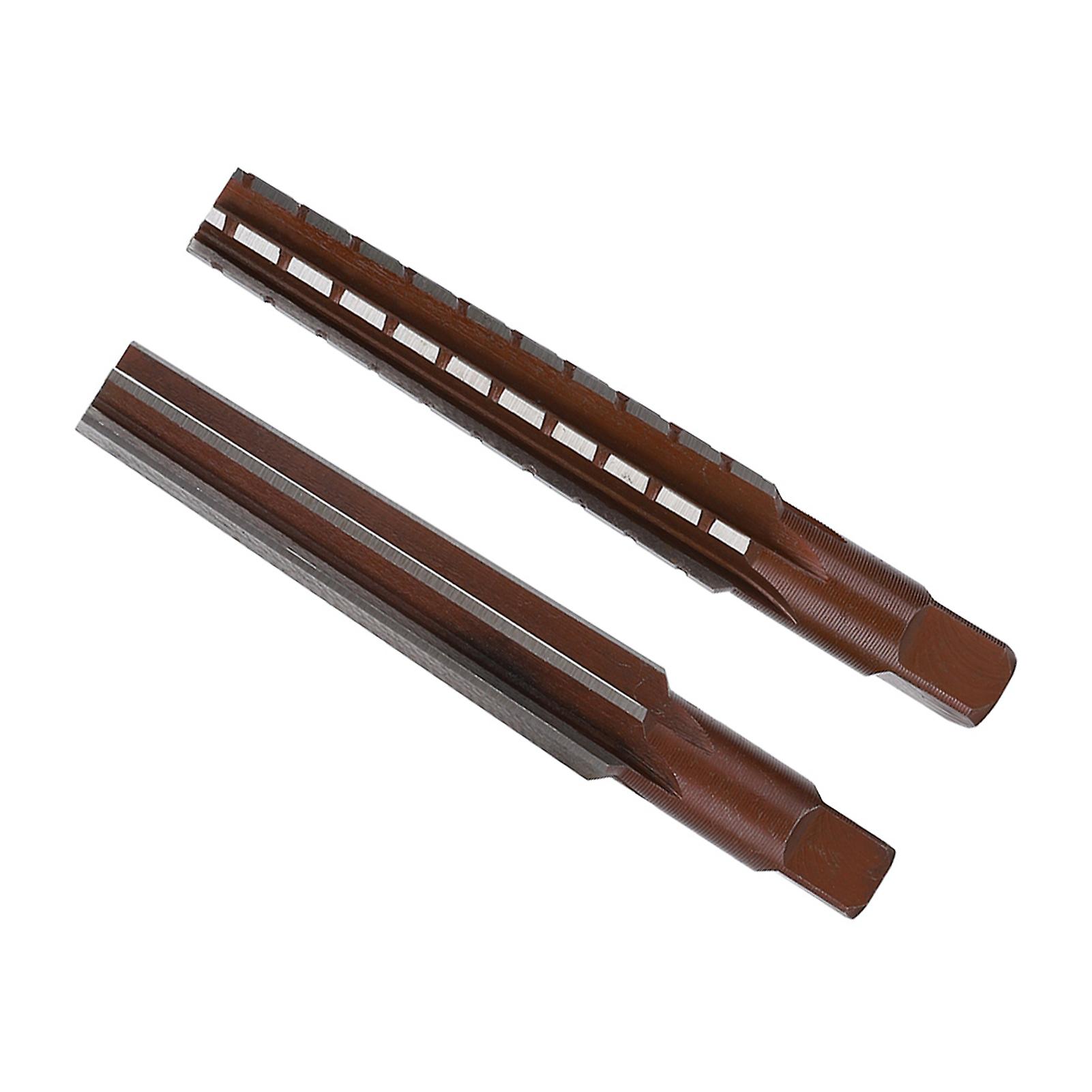 2PCS Rough Fine Morse Taper Reamer High Carbon Steel Straight Shank Hand Reamer(MT1# )