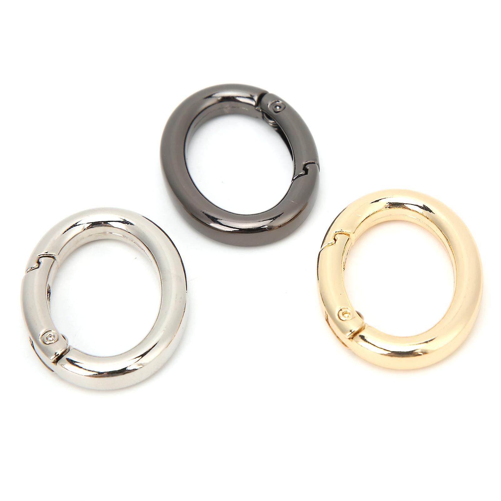 9Pcs Spring Ring Buckle 0‑Shaped Oval Open Bag Chain Hardware DIY Accessories 3 ColorsS