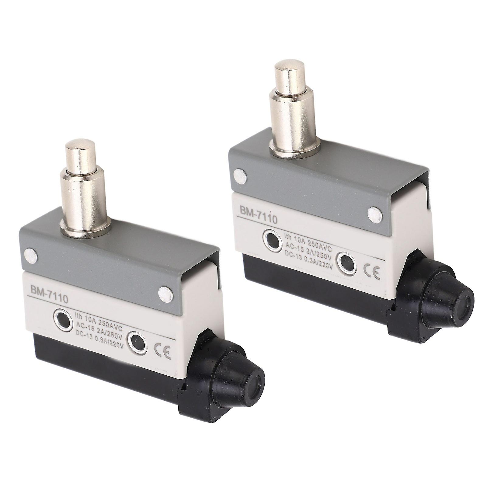 2Pcs Sealed Limit Switch Adjustable Momentary Limit Switch Pin Plunger NO+NC 250VAC 