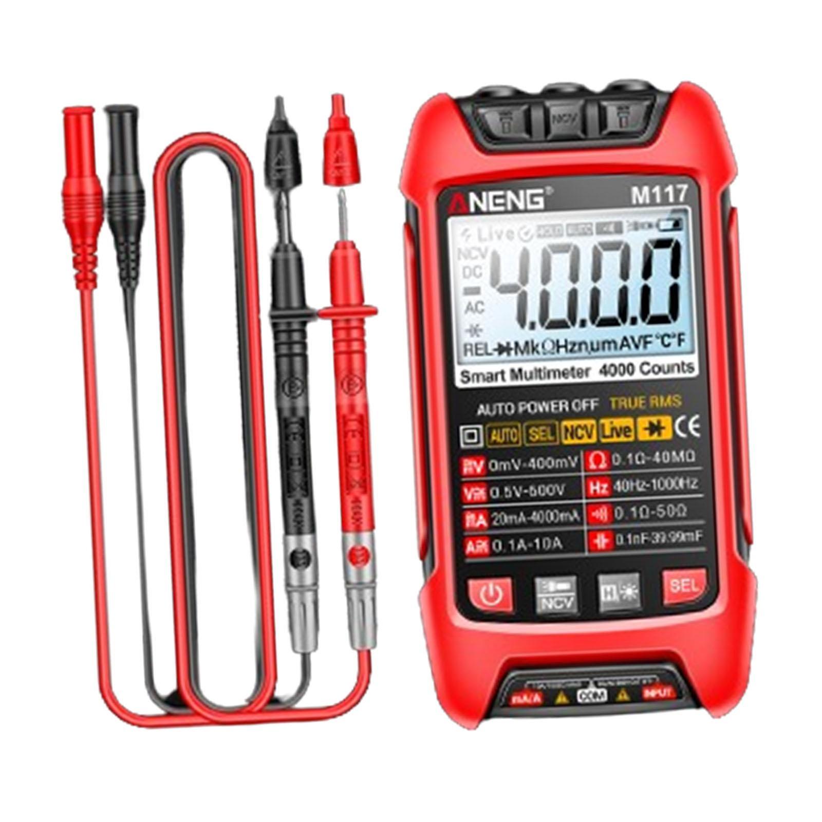 Digital Multimeter Electrician Ammeter Ohmmeter Electronic Volt Meter Tester Red