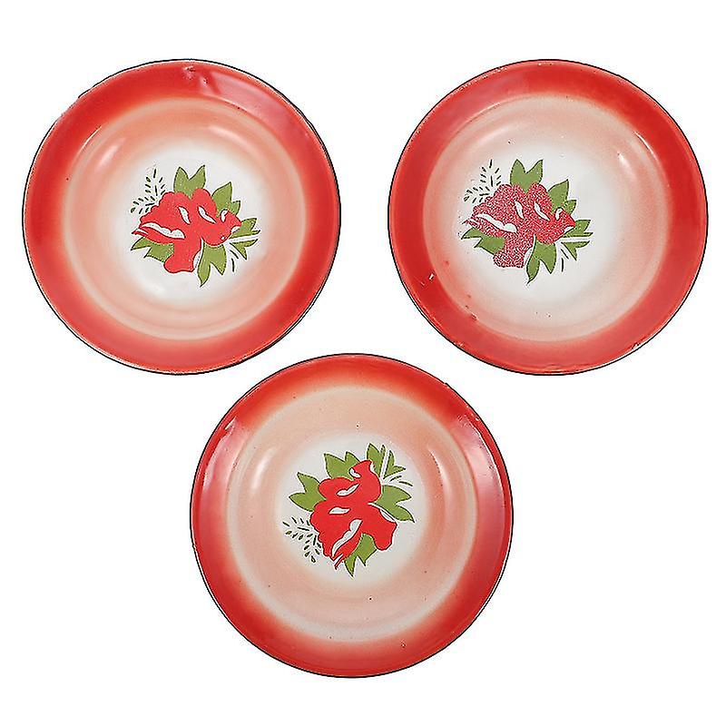 3pcs Vintage Enamel Plate