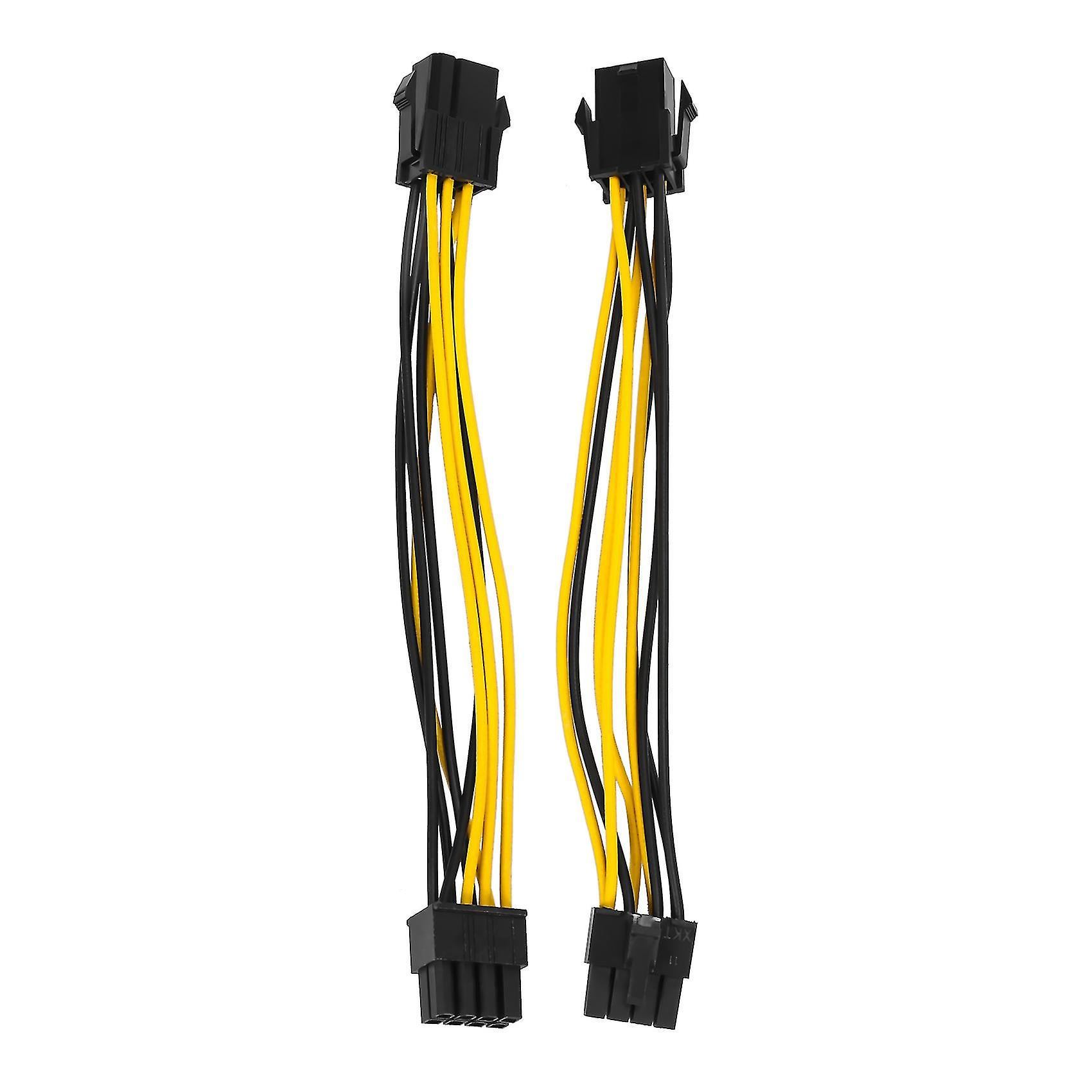 2 Pack Graphics Card 6 Pin To 8 Pin Pcie Adapter Power Cable (gpu Video Graphics Card Power Cable)