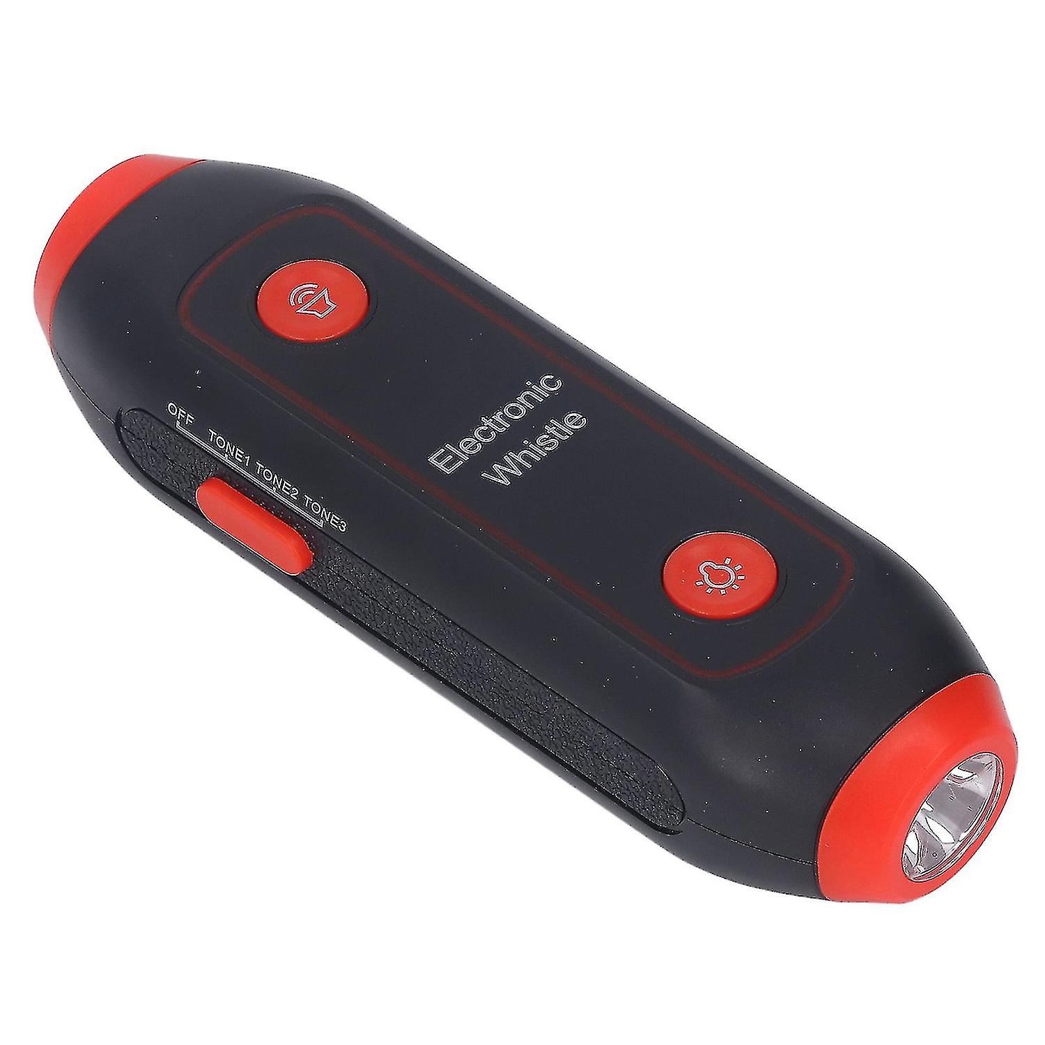 Red Electronic Whistle with LED Light - 3 Tone 3 Volume Levels for Training Sports