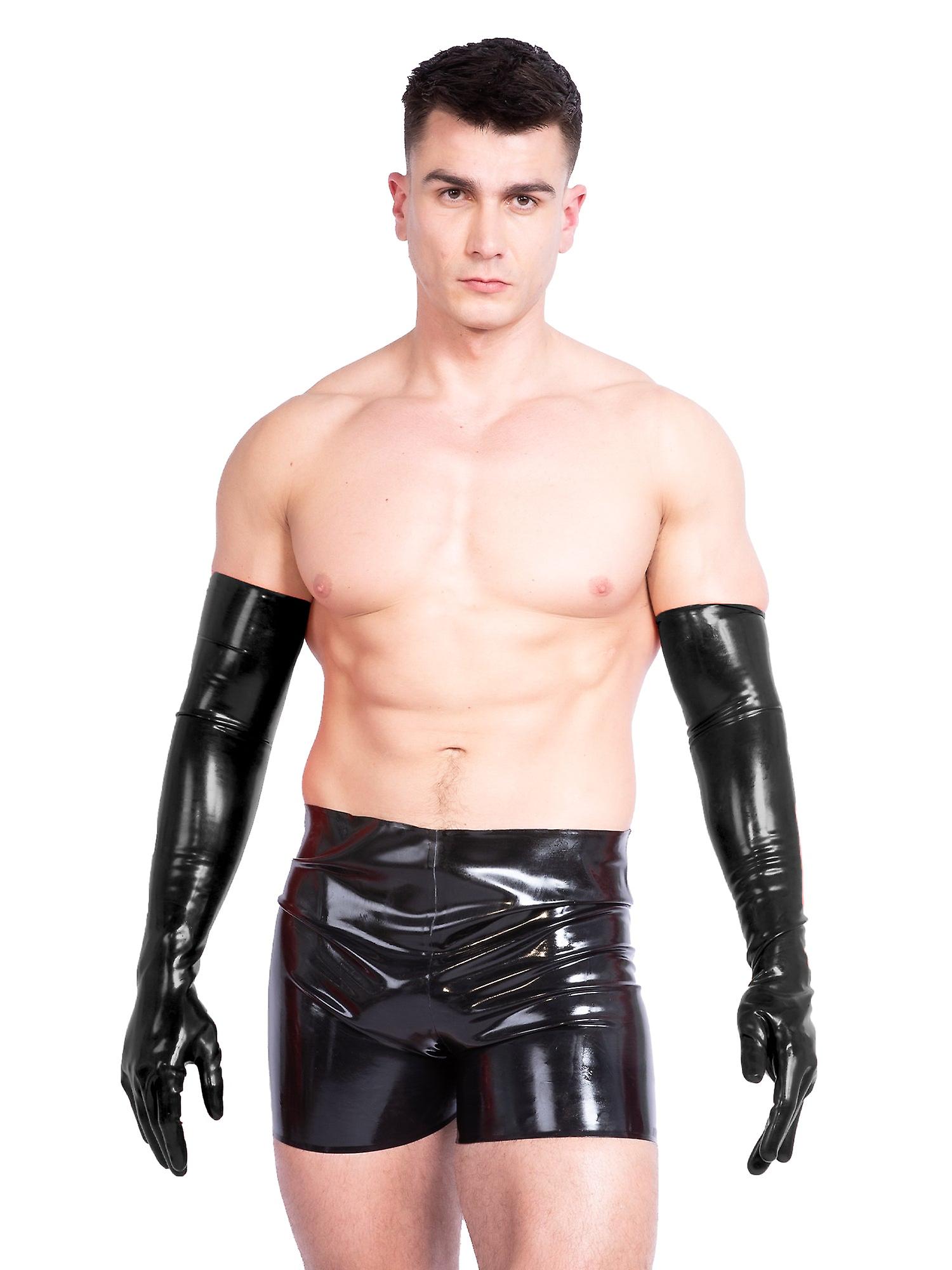Men`s Shoulder Length Latex Gloves- Moulded & Red