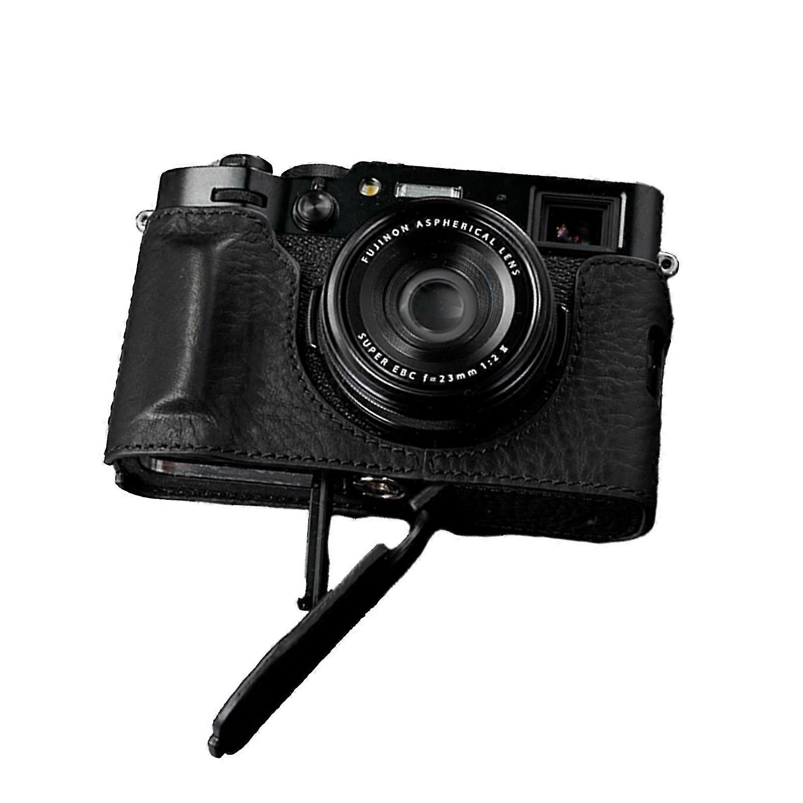 Äkta läder X100VI kameraväska halvkropp för Fujifilm X100VI handgjord väska