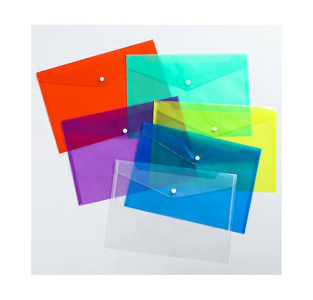 10 plastic bags, snap closure, A4 size, mixed color