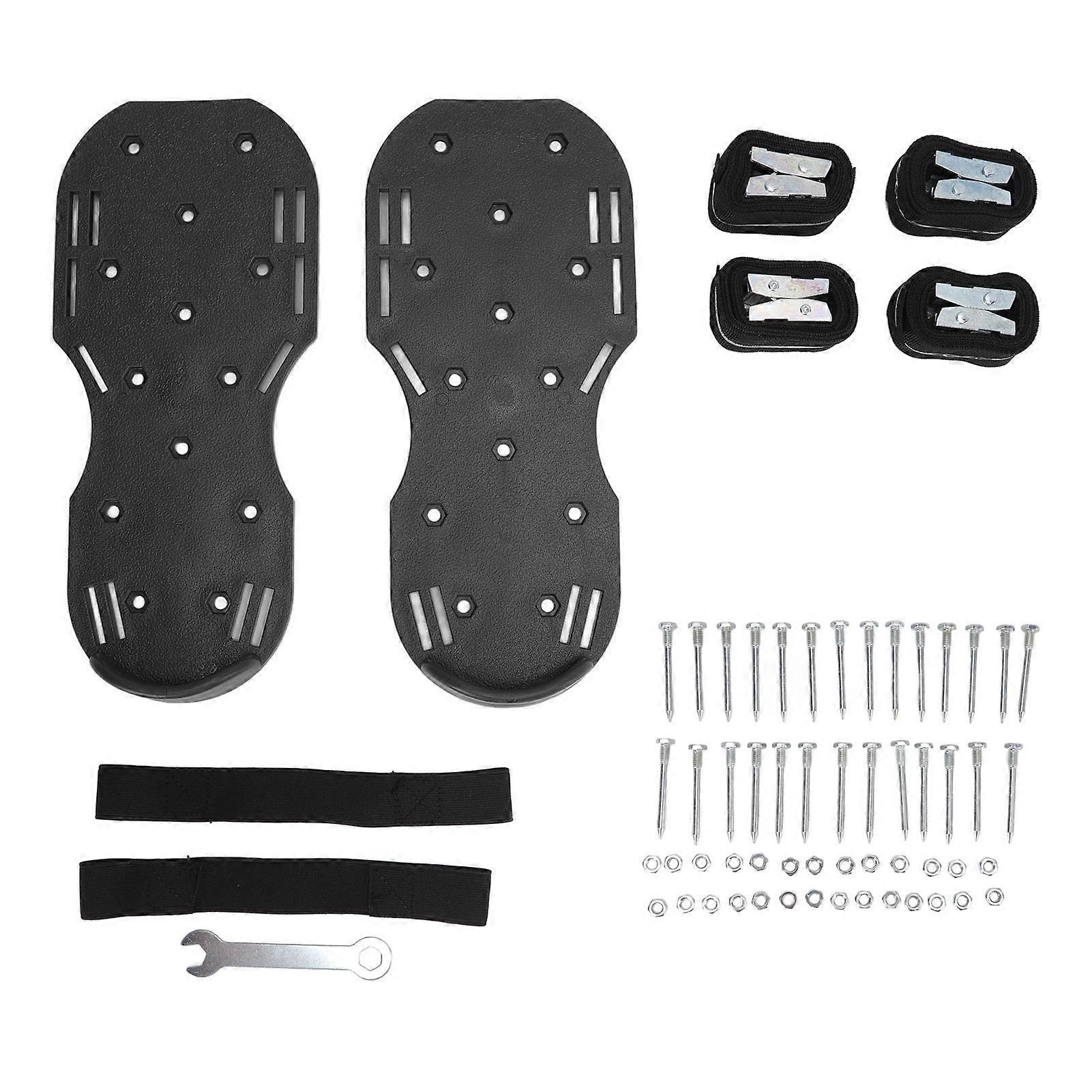 Lawn Aerator Shoes with Strap Lawn Aerating Sandals Garden Grass Loosening Tools for Courtyards Black NO.2051