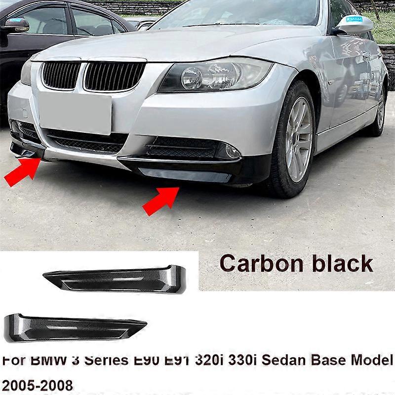 Glossy Car Front Side Spoiler Lip Cover Sticker Splitter Trim For BMW 3 Series E90 E91 320i 330i 2005-2008 Sedan Base Model