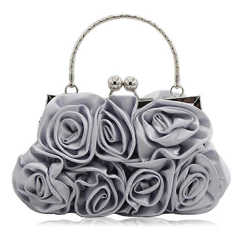 Ladies Flower Satin Evening Handbag