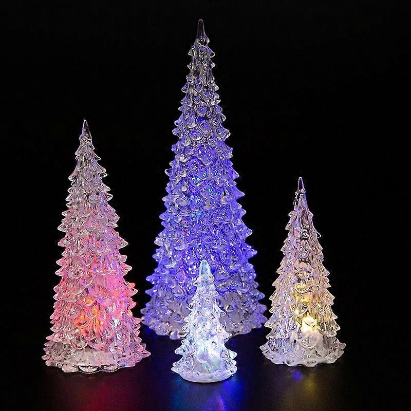 4 pieces of luminous toys Colorful acrylic Christmas tree Nightlight luminous creative birthday gift
