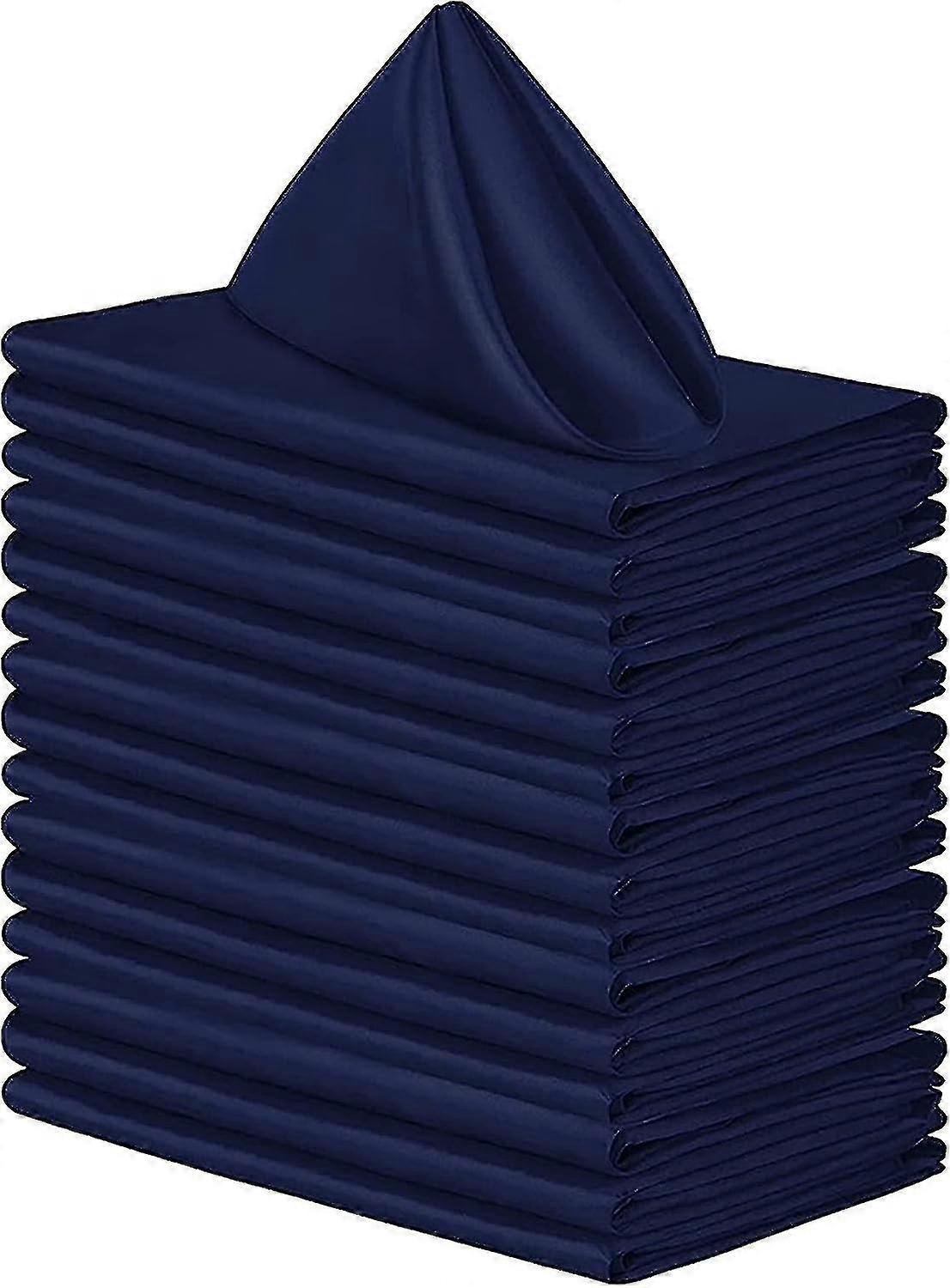 12pcs Serviettes en tissu, 2020 pouces Serviettes de table en satin, tissu de serviettes réutilisable pour la fête de mariage