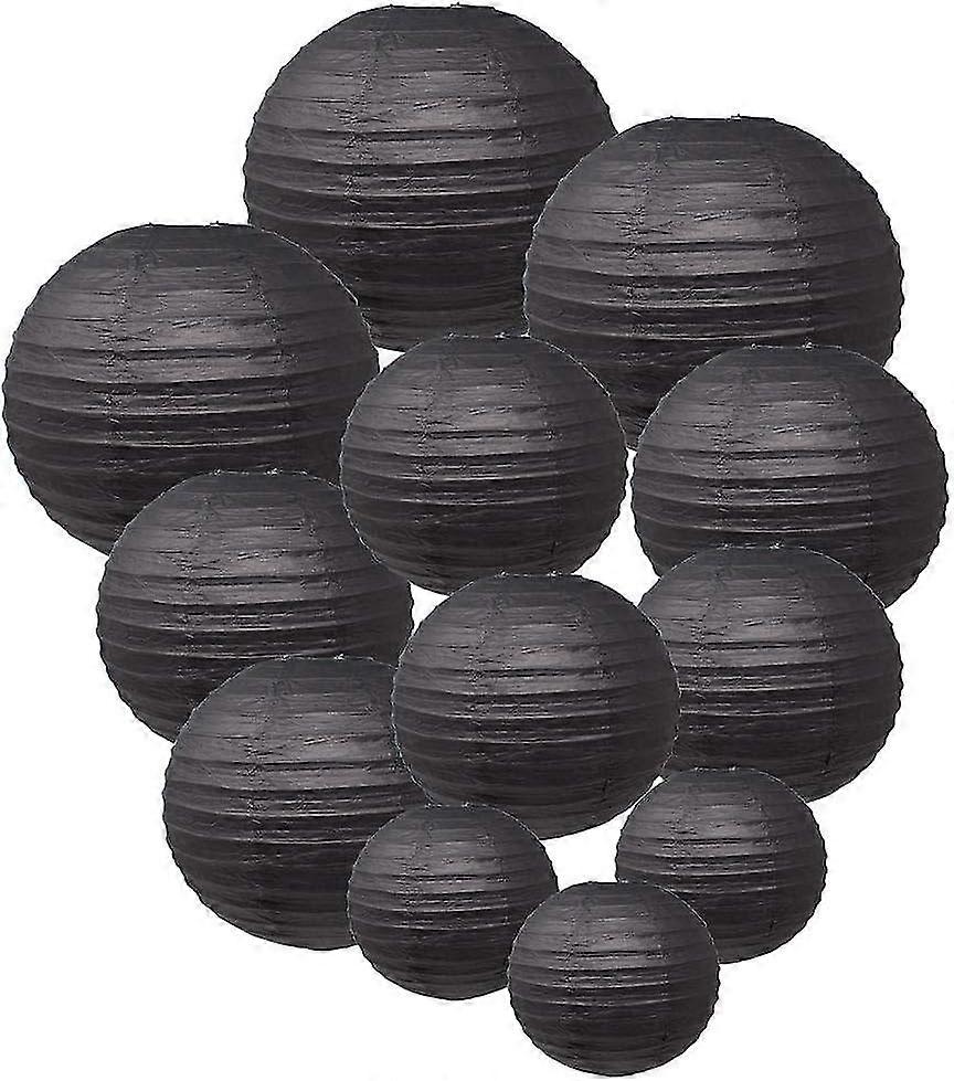 12 Pcs Paper Lanterns Multicolor Decorative Round Paper Lanterns For Festival Party Anniversary With 4 Sizes