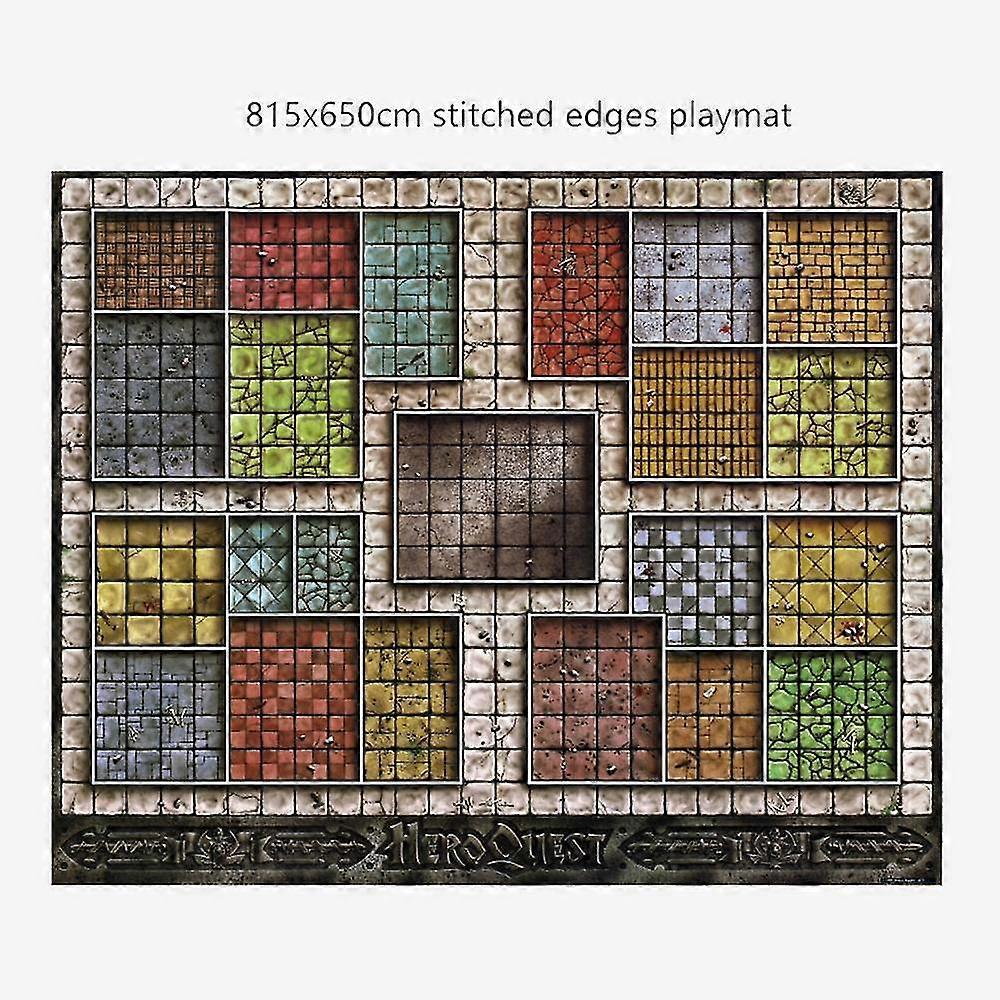 Custom Big Playmat Tablemat HeroQuest 815x650 with Stitched Edges (Big Mousepad) Natural Rubber Board Games Pad for TCG/CCG/MTG