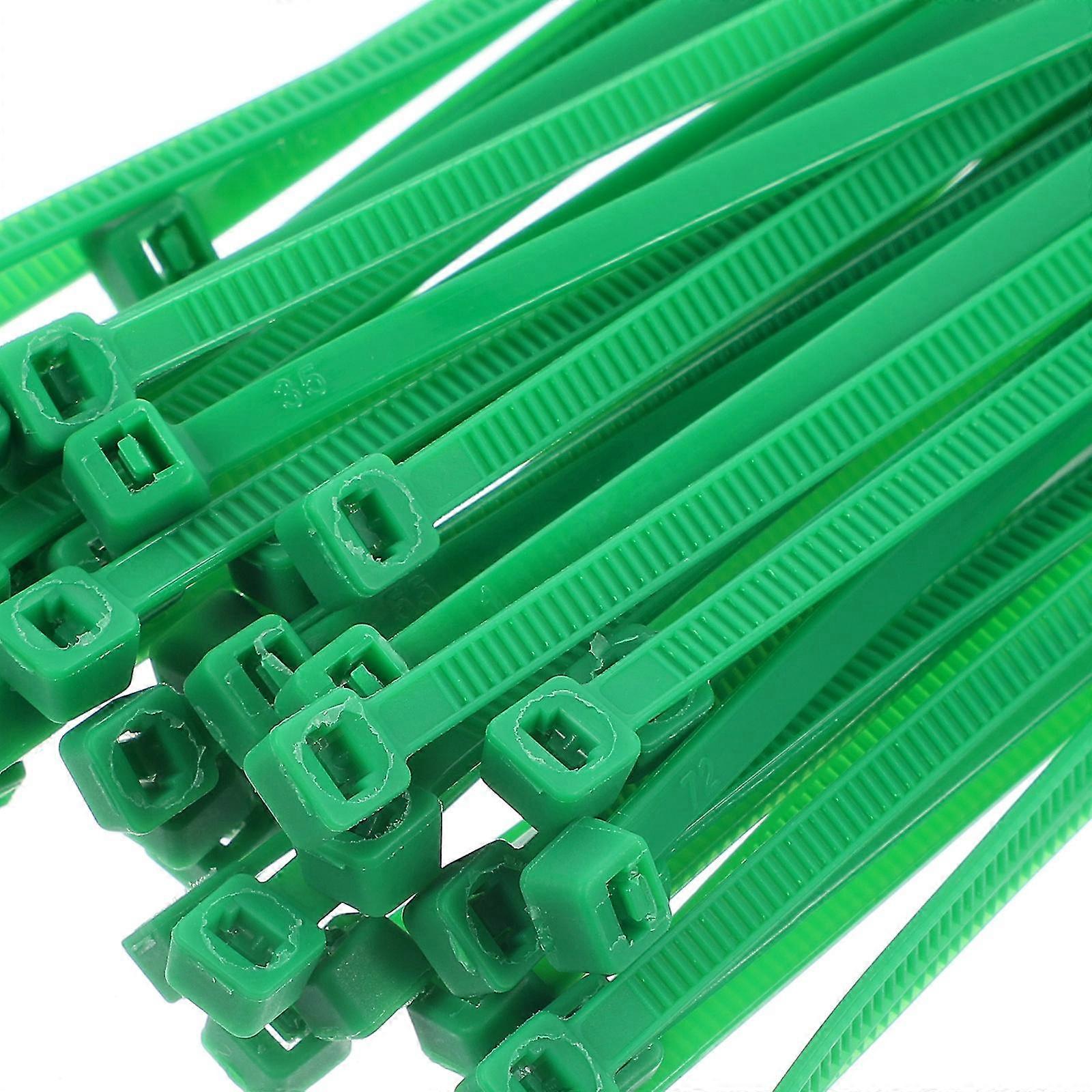 100 fascette stringicavo in plastica per impieghi gravosi, fascette stringicavo autobloccanti, fascette stringicavo verdi