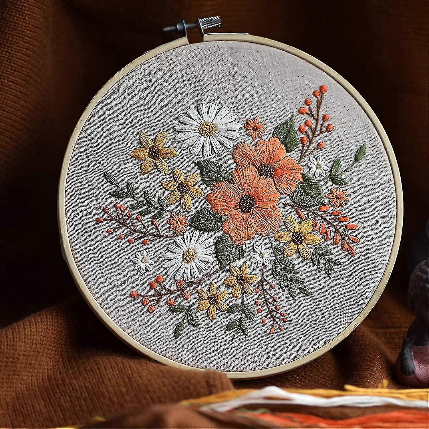 Embroidery Starter Kit With Pattern, Stamped Embroidery Kit Including Embroidery