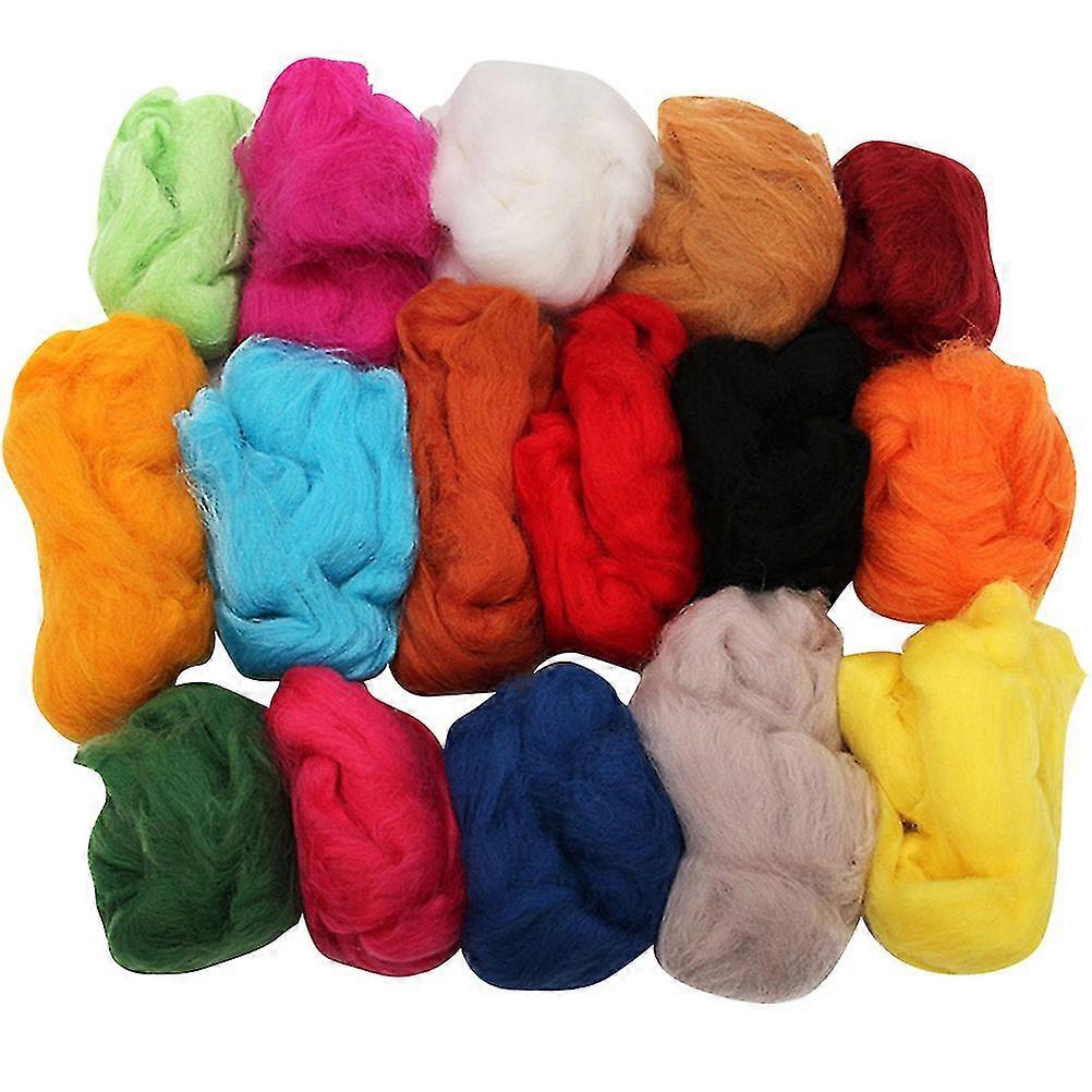 36 Colors Knitted Tops Felting Yarn Wool Yarn Roving Felting Wool Set Wool Roving Yarn Wool Felting Basic