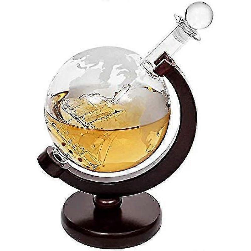 whiskey carafe globus sailing ship with world map 850ml gift for men