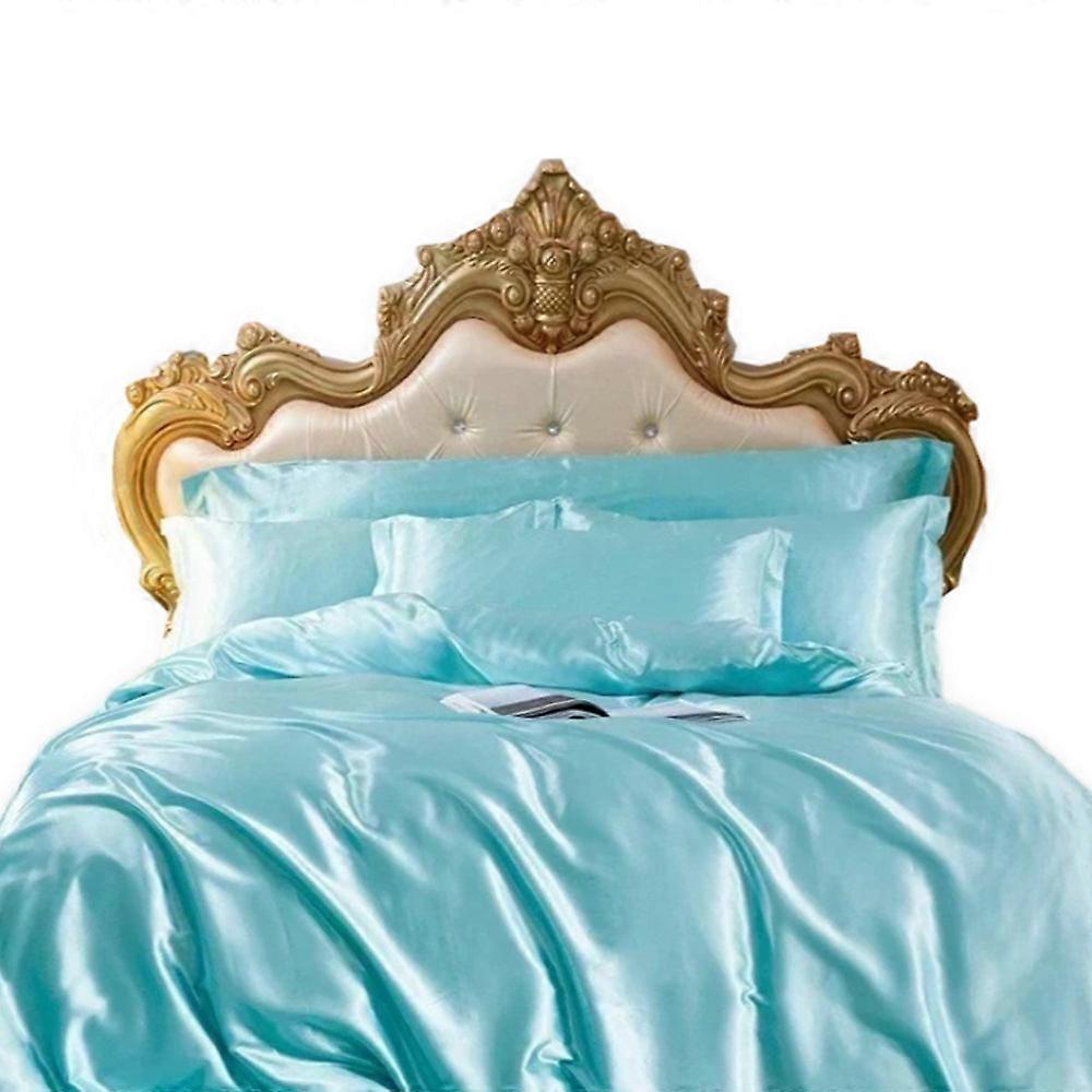 Biancheria da letto Sky Blue Eu Double Size Satin Smooth Dupiumino Set Copripiumino in poliestere