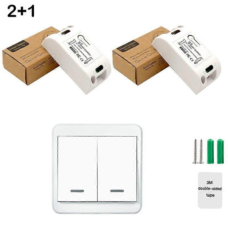 Wireless Smart Light Switch 220 V 10a Push Button Wall Panel Switch Remote on Off Control for Smart Home Electronics Improvement