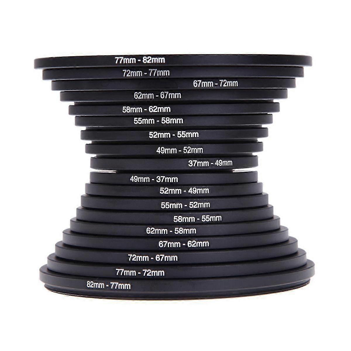 18pcs 37-82mm φακό φωτογραφική μηχανή mount προσαρμογέα φίλτρο δαχτυλιδιών που φωτογραφία μετατροπέα εξαρτήματα κάτω εύκολο