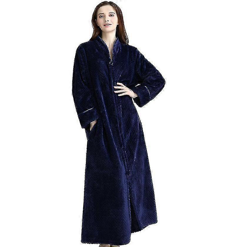 Μπουρνούζι φερμουάρ για γυναικεία φανέλα fleece ρόμπες χειμώνα ζεστό νυχτικό νυχτικό