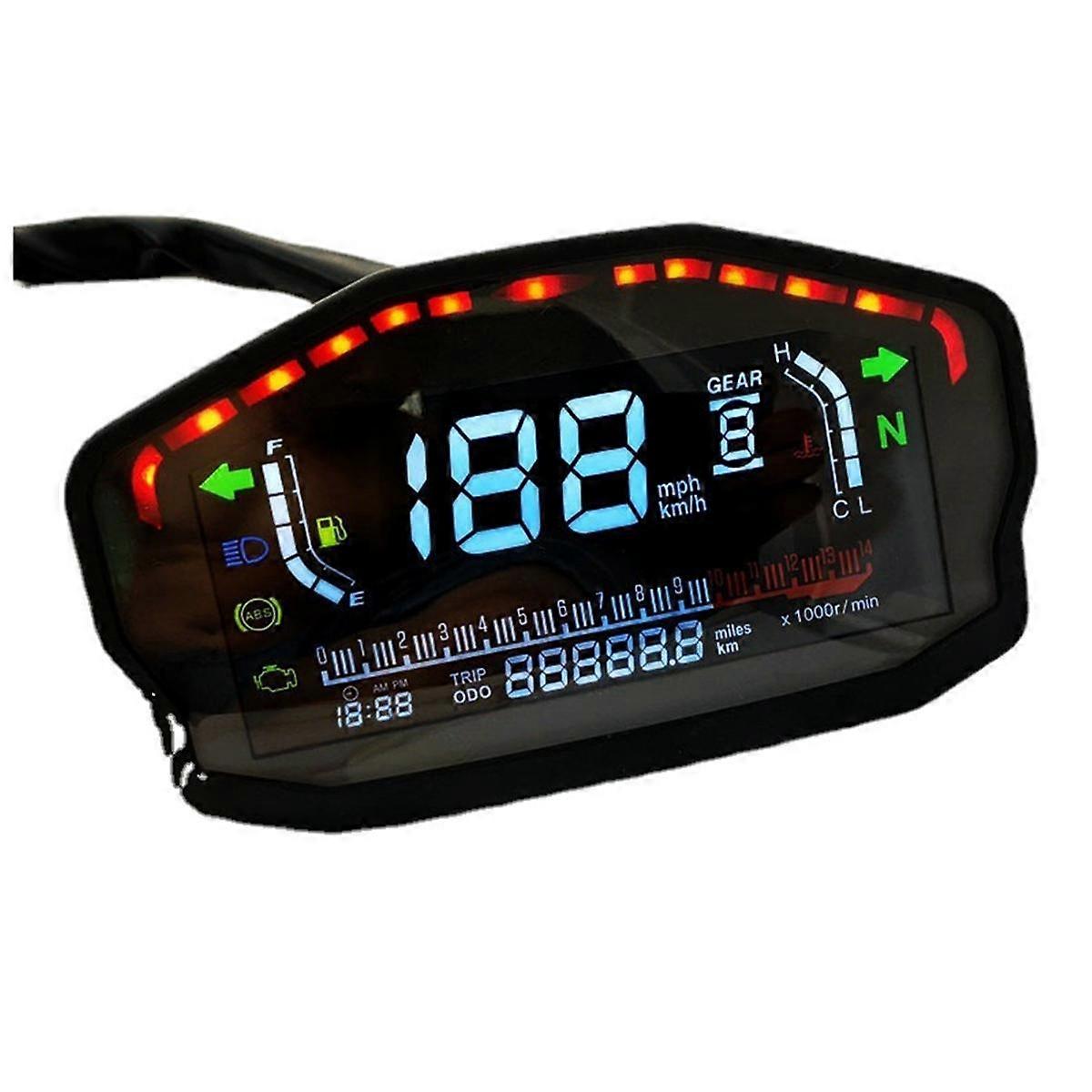 Digital Motorcycle Speedometer LED Dashboard RPM for