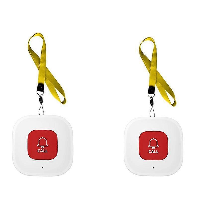 2Pack Tuya WiFi Smart SOS Call Button Wireless Caregiver Pager Phone Alert Transmitter Emergency Call Button