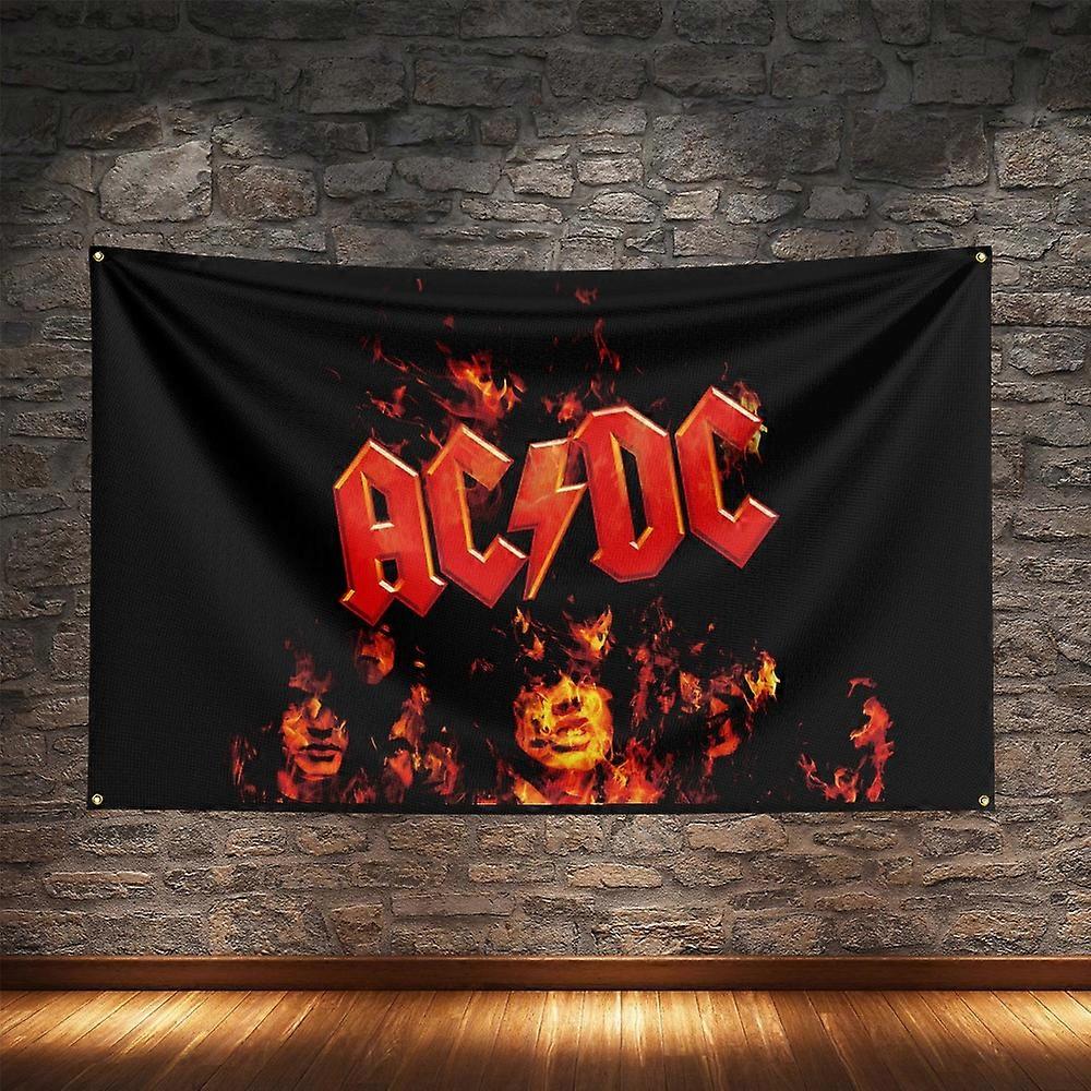 AC/DC Flag Polyester Digital Printing Music Banner For Decoration ...