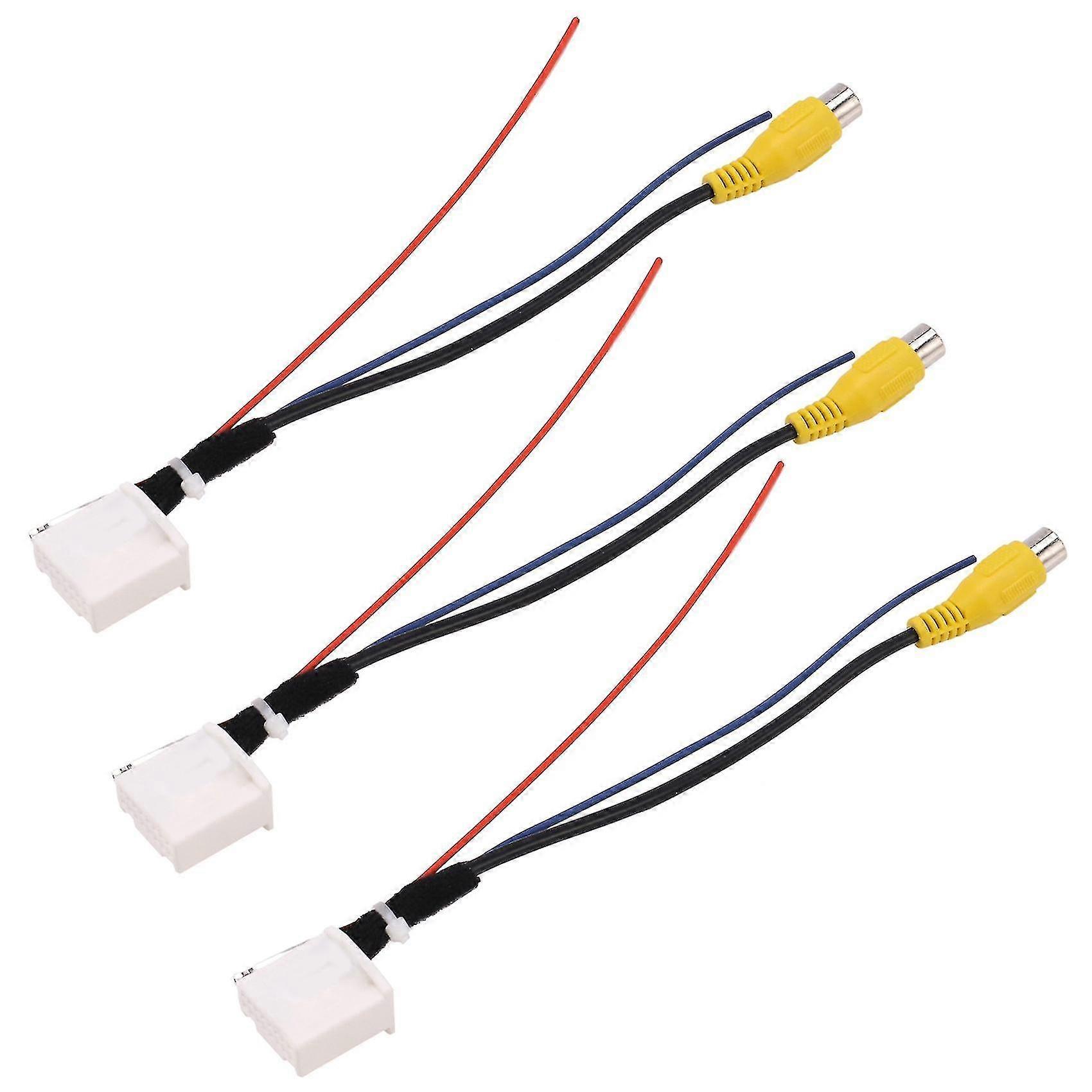 3x 16 Pin Rear View Camera Adapter Cable Parking Backup Video Cable Adapter Navigation Dvd Reverse