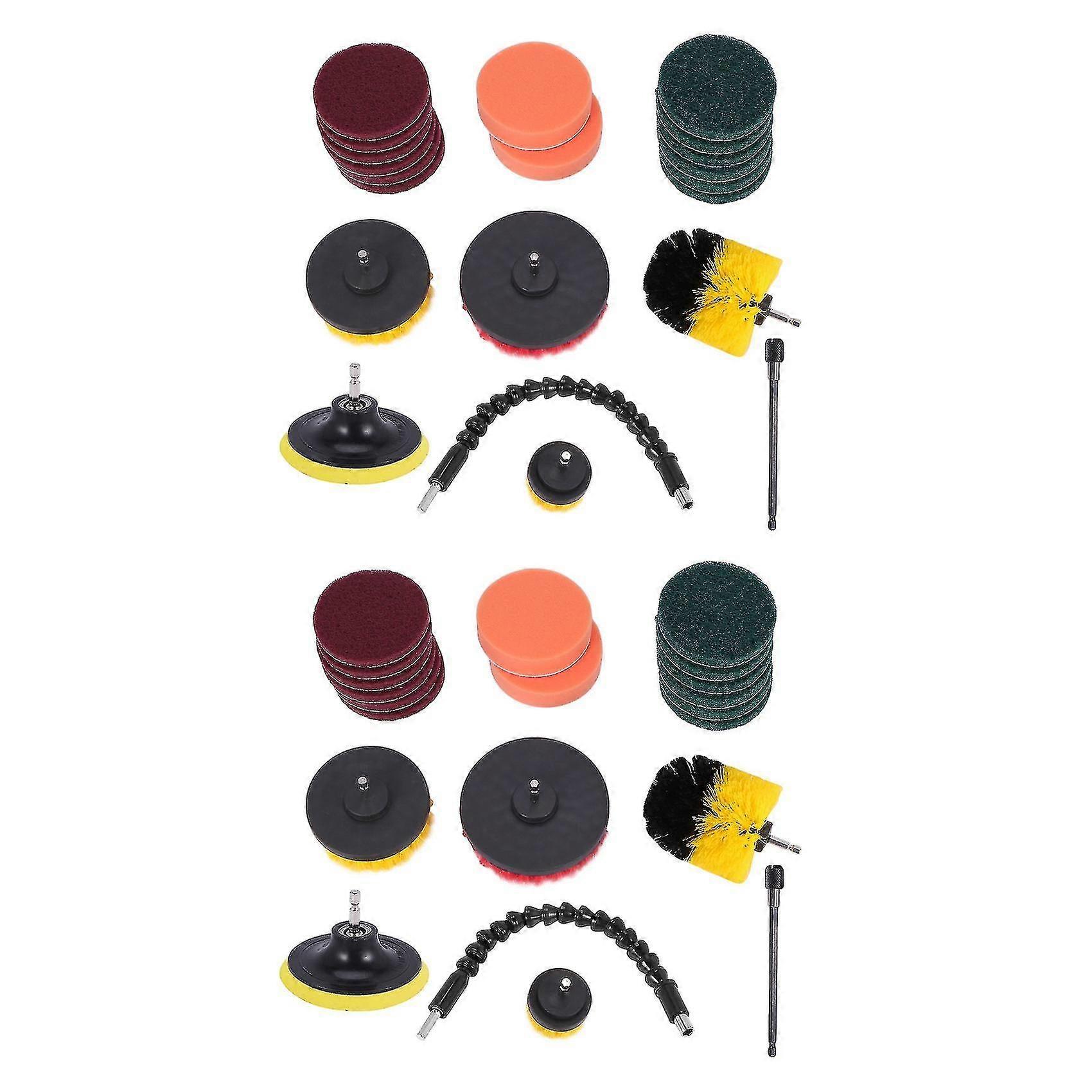 21 Piece Drill Brush Attachments With Rotate Extend Long Attachment