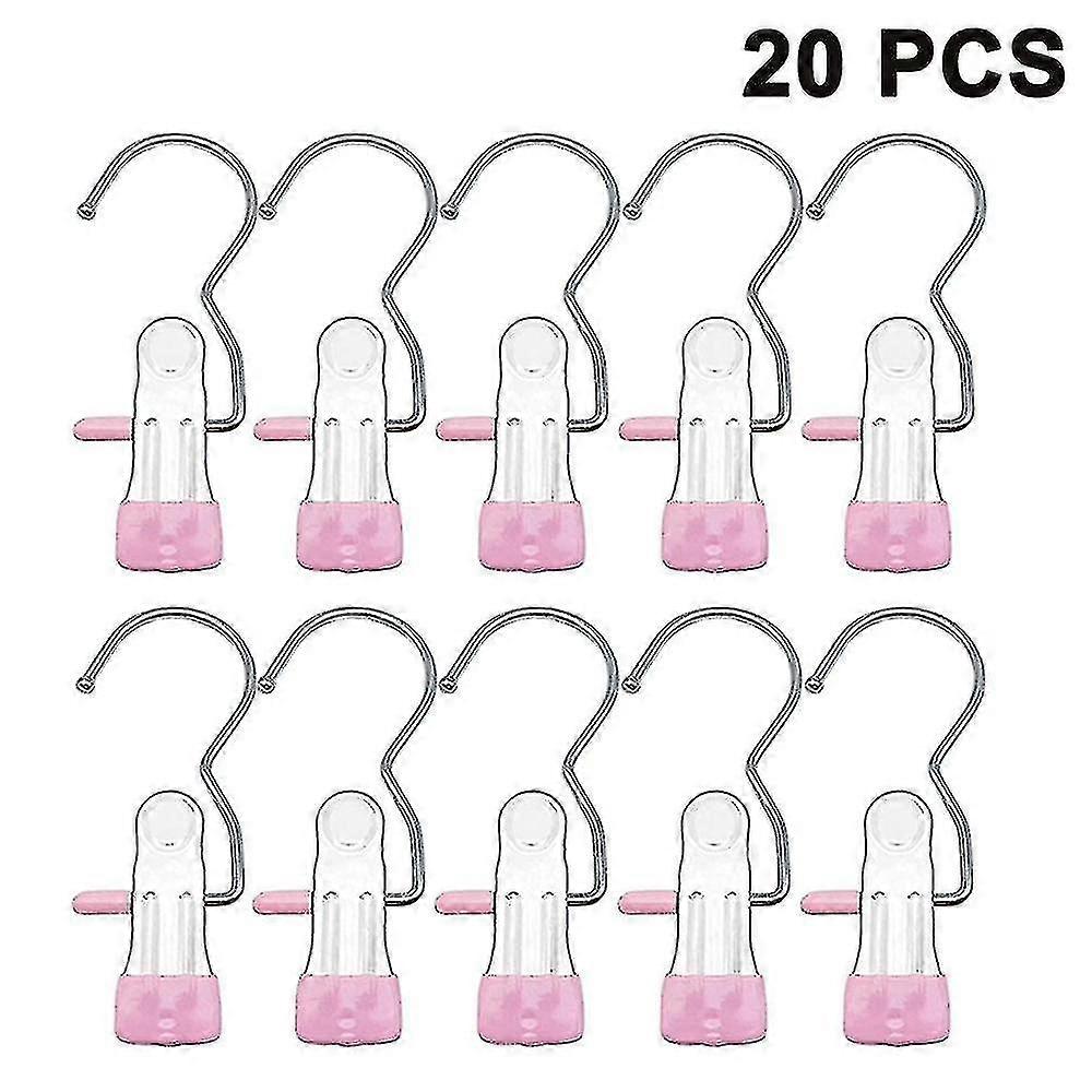 20pcs Portable Laundry Hook Boot Clips Placard Organizer