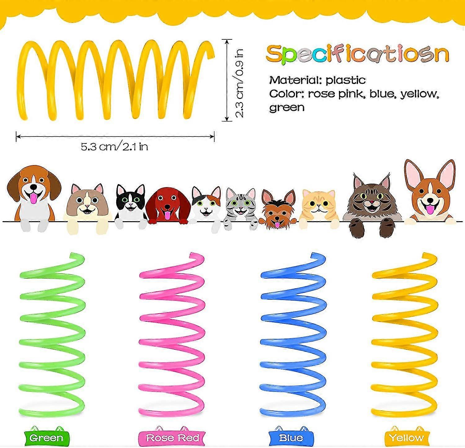 180 Pieces Cat Spring Toy Pet Wide Plastic Color Spring Cat Toy Kitten Coil Coil Spring
