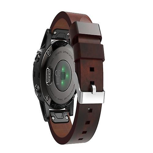 For Garmin Fenix 5 Quick Release Leather Watch Band