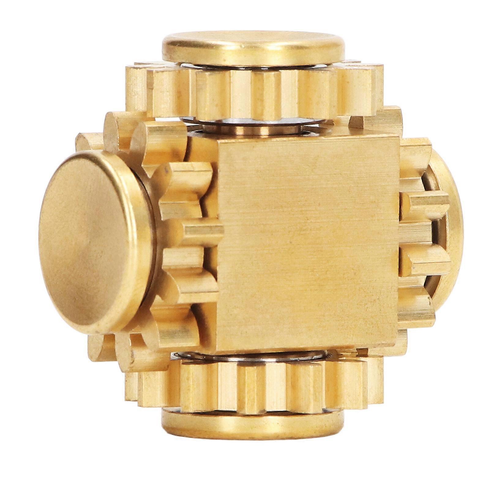 Brass Gear Linkage Rotating Toy ADHD Anxiety Stress Relief Bearing Finger Rotating Toy for Kid Adult