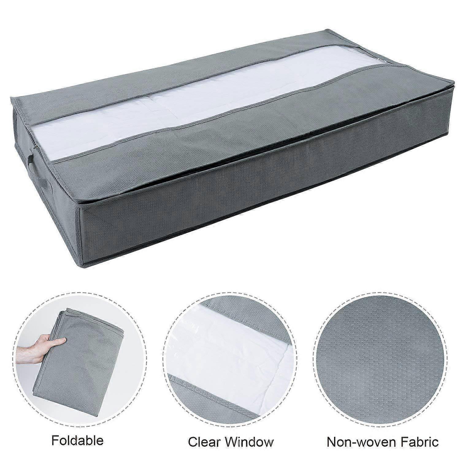 90l Under Bed Storage Box - Quilt Storage Bag With Pvc Window