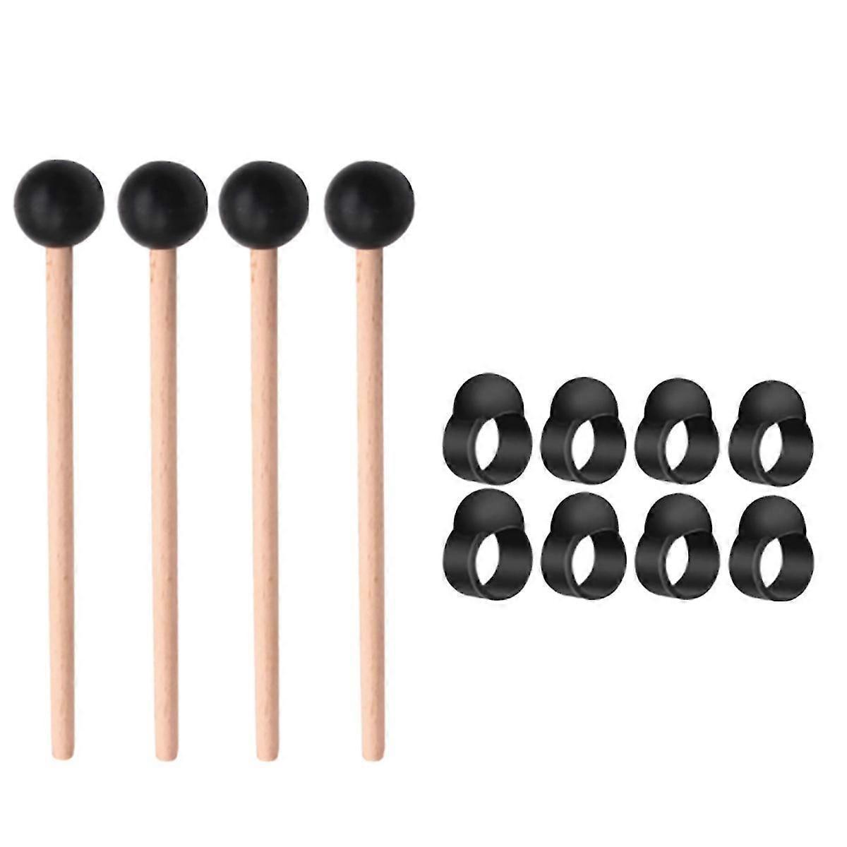 8pcs δάχτυλο τυμπάνου γλώσσας χάλυβα επιλέγει handpan μανίκια δακτύλων με 4pcs αιθέρια τύμπανο τυμπάνου kit pe