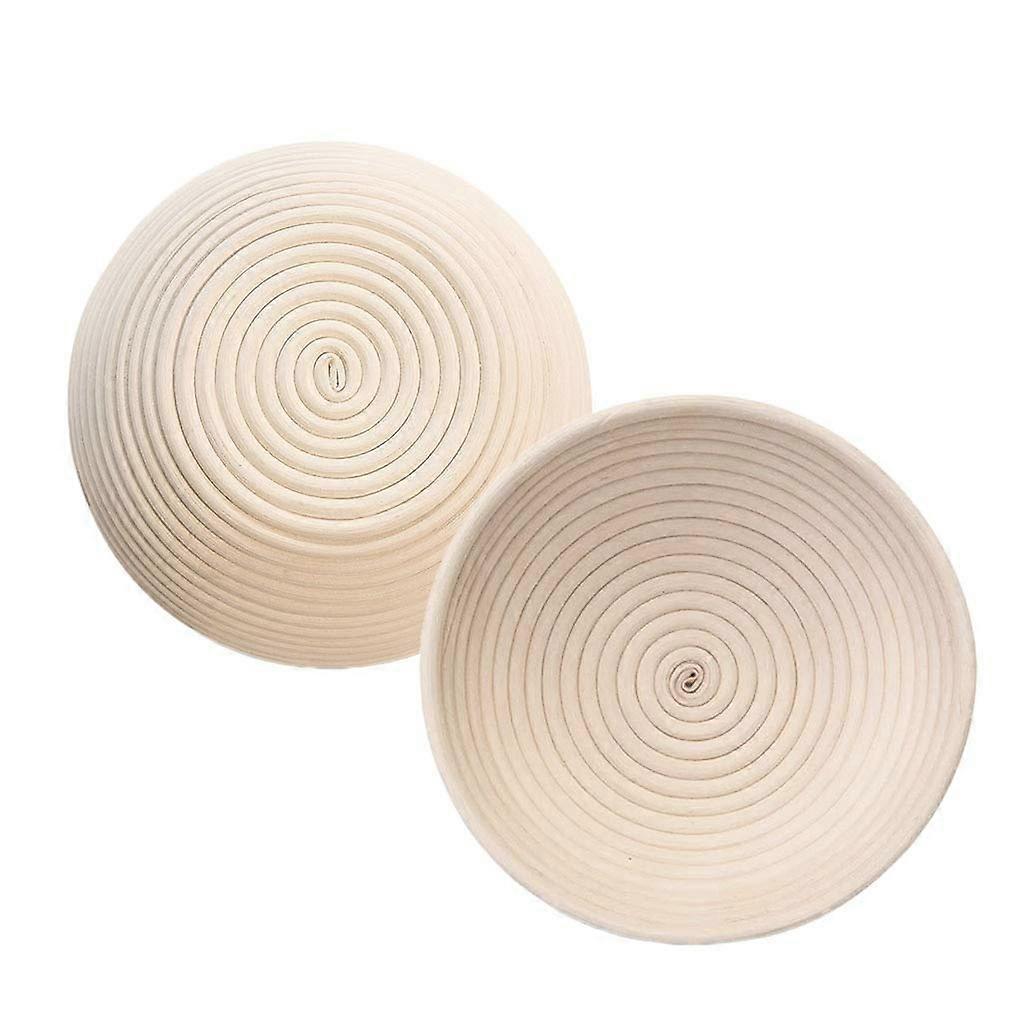 Round Fermented Rattan Basket Country Bread Ball Proofing Proof Basket Baker's Bread Basket with Cloth Cover 1 Piece 25 * 8cm